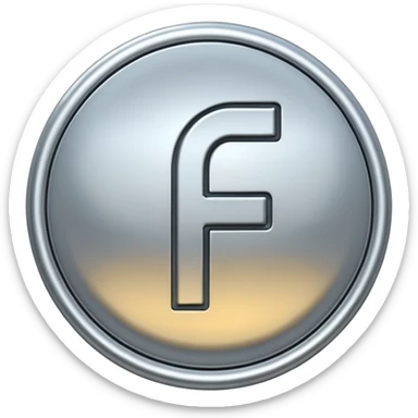 symbol f metallic f sticker