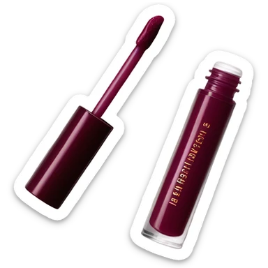 Burgundy lipgloss in package  sticker