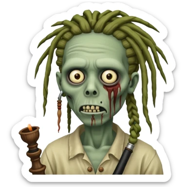 zombie with dreads opium  sticker