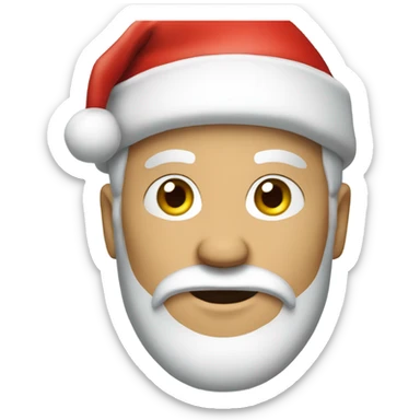 Santa hat white man with gray goatee sticker