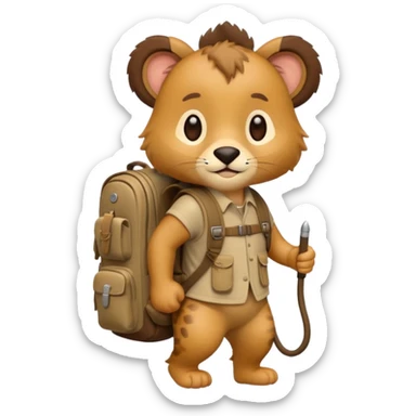  Safari Animal with Backpack  sticker