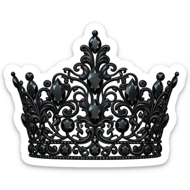 generate an improved black crown with black diamonds sticker