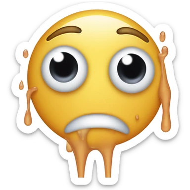 Flushed emoji sweating one eye sticker