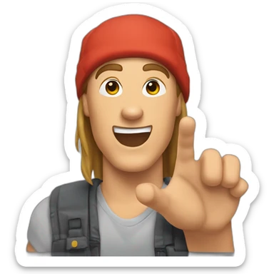 Jason mewes Say hello whit his hand sticker