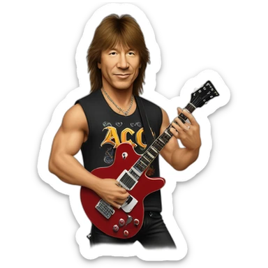 Richie Sambora with tshirt from the band ACDC on sticker