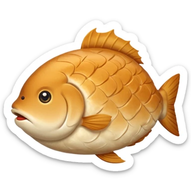 delicous fish-shaped bun like simple emoji for using app  sticker