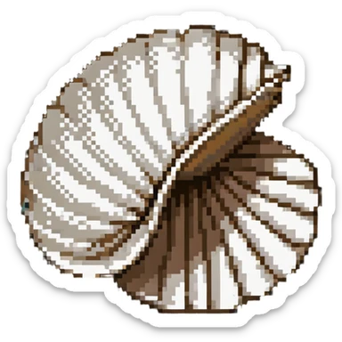 Clam with shiny pearl inside, open seashell revealing pearl treasure sticker