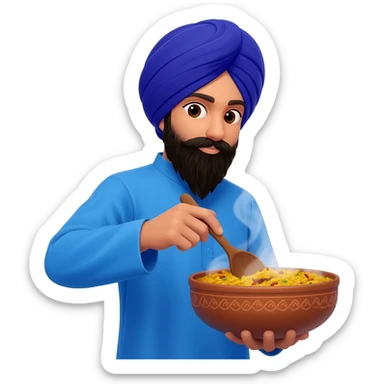 Nihang singh sikh blue dress making ragda drink sticker