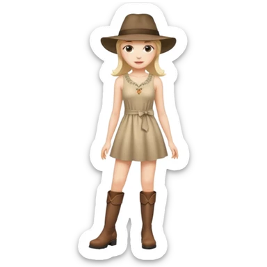 fai il vestito più corto e degli stivali e un cappelli sticker