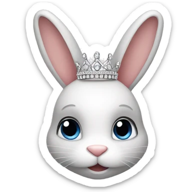 Bunny wearing a tiara  sticker
