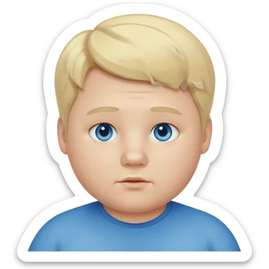 fat inbred blonde boy sticker
