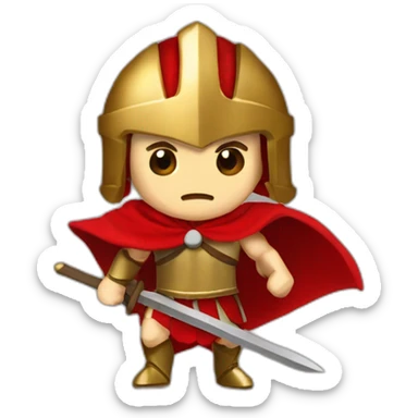 The Spartan Leonidas and his red cape sticker