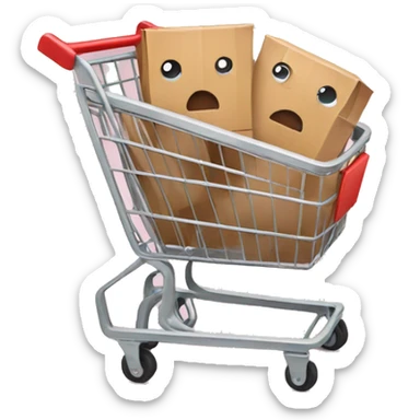 shopping cart with boxies sticker