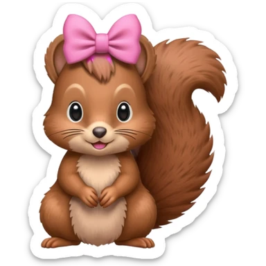 Squirrel with pink bow on her head sticker