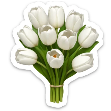 white tulip bouquet  sticker