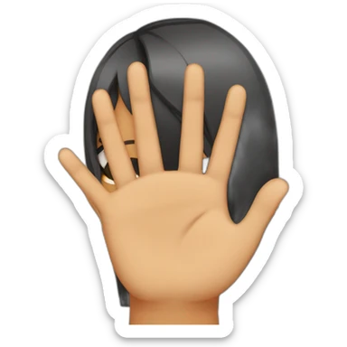 girl showing THREE out of five fingers up on her ONE hand sticker