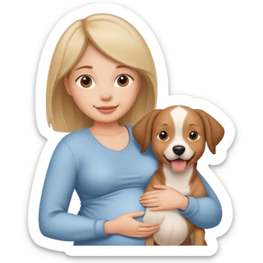 pregnant women dog head sticker