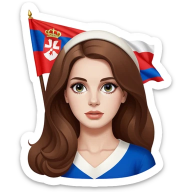 lana del rey with serbian flag  sticker