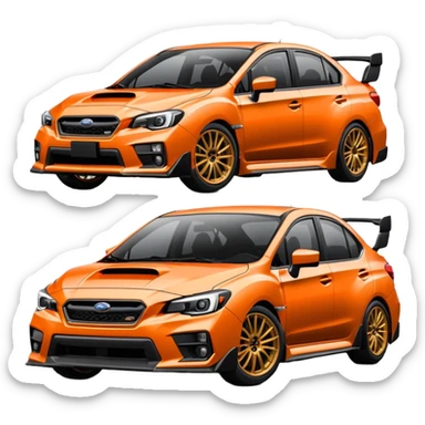 Subaru Impreza WRX best view orange and black color sticker