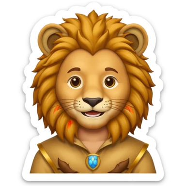 man in lion  costume  sticker