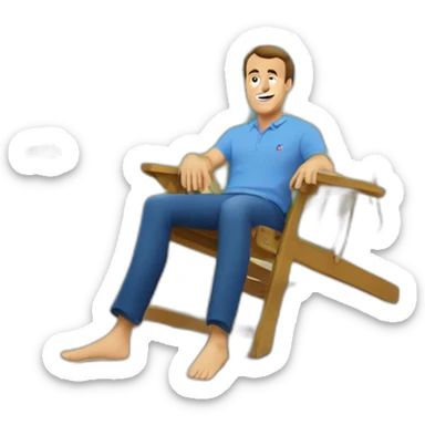 Macron en vacances sur la tour effel sticker
