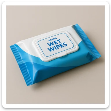 A pack of wet wipes sticker