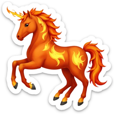 fire horse emoji to push notification . give fire horse sticker