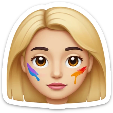 Paint style face sticker