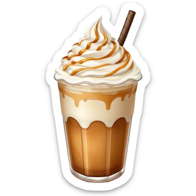 Frappe with caramel and whippede cream sticker