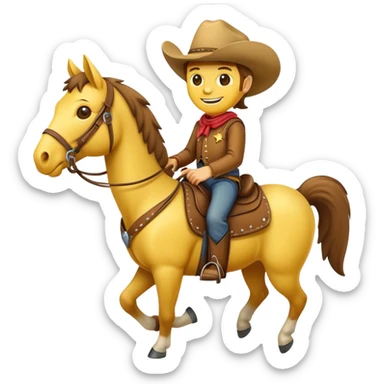 Cowboy smiley on a horse sticker