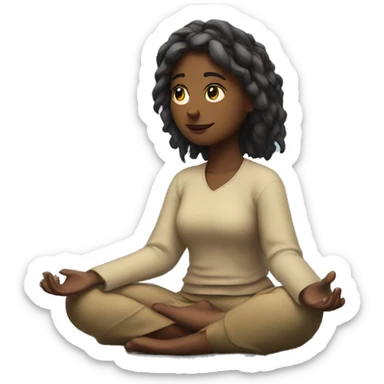 Girl have meditation in the mountains  sticker