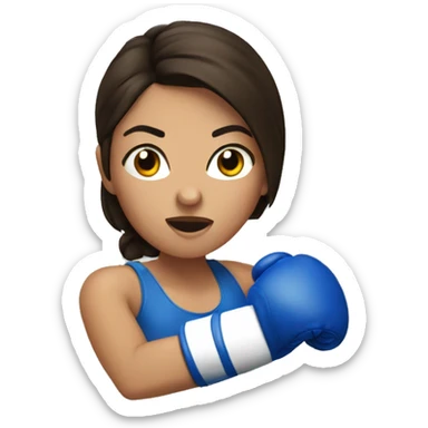 Brunette woman boxer throwing a punch sticker