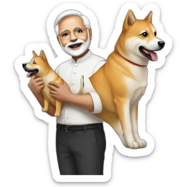 Modi holding doge sticker