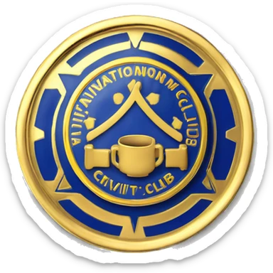 a civitan international mens club pin. it should be gold with blue accents, the word civitan should be displayed on it, and it should also ave the civitan logo. sticker