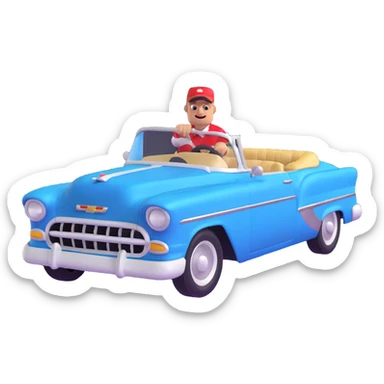Cuban dad driving a classic Chevy car sticker