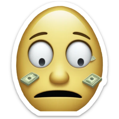Crying emoji wiping tears with money  sticker