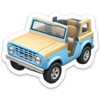 baby blue bronco car sticker