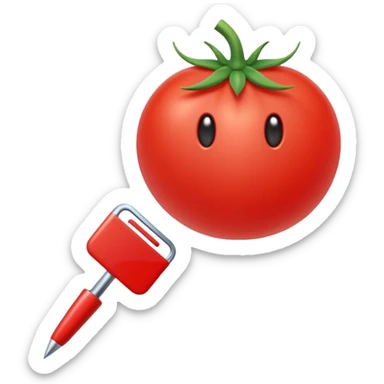 tomato shaped mouse cursor with a pointer sticker