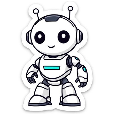 friendly robot sticker