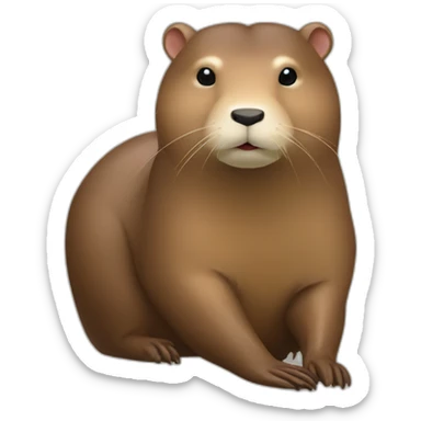 Loutre assis sur un capybara sticker