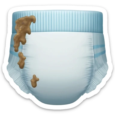 A diaper containing poop sticker