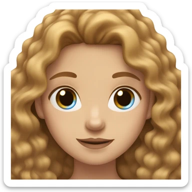 Girl with light brown wavy hair , hazel and blue eyes  sticker
