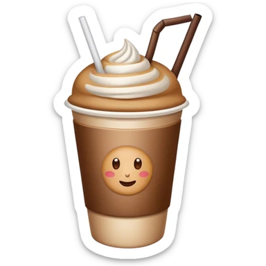 cup of coffee with a straw sticker