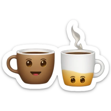 A mug and a cup of coffee huggimg sticker