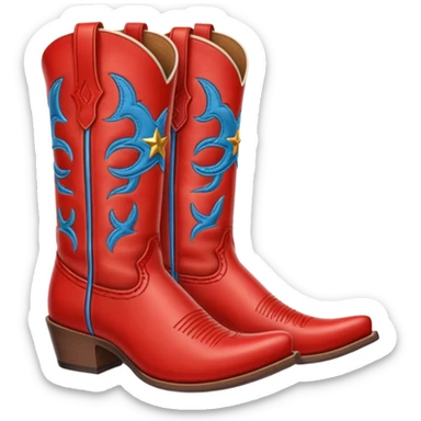 Red cowboy boots sticker