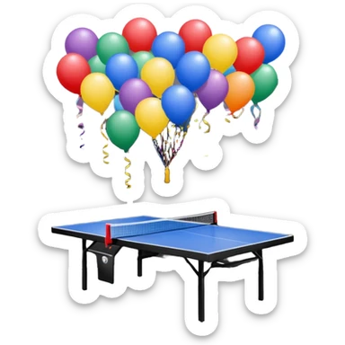 An open house garage that has a ping pong table in it and other fun decorations  sticker