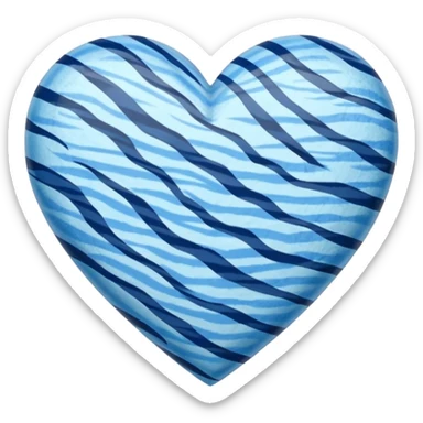 Blue heart with light blue tiger stripes sticker