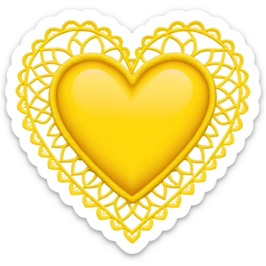 yellow lace with yellow heart sticker
