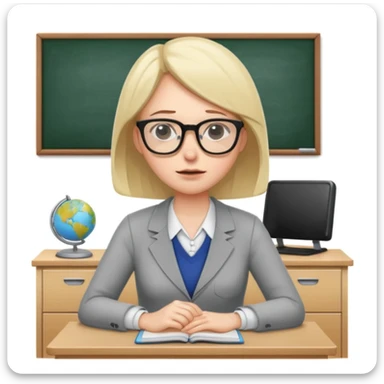 exhausted teacher in a bustling classroom sticker