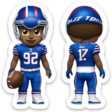 White baby boy as a buffalo Bills football player  sticker